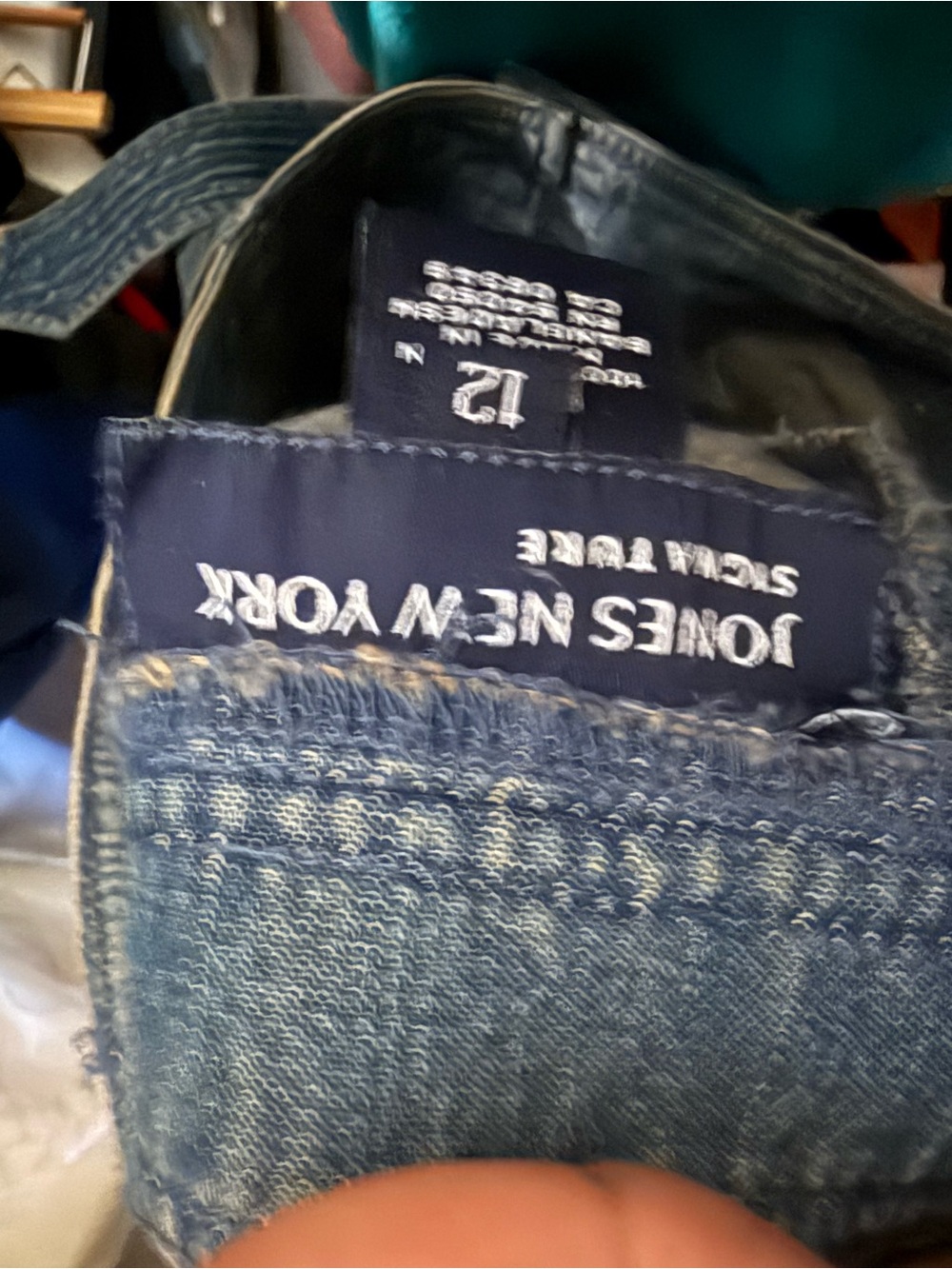 Jones New York Dark Blue Denim A-Line Skirt with Belt - Picture 6 of 7
